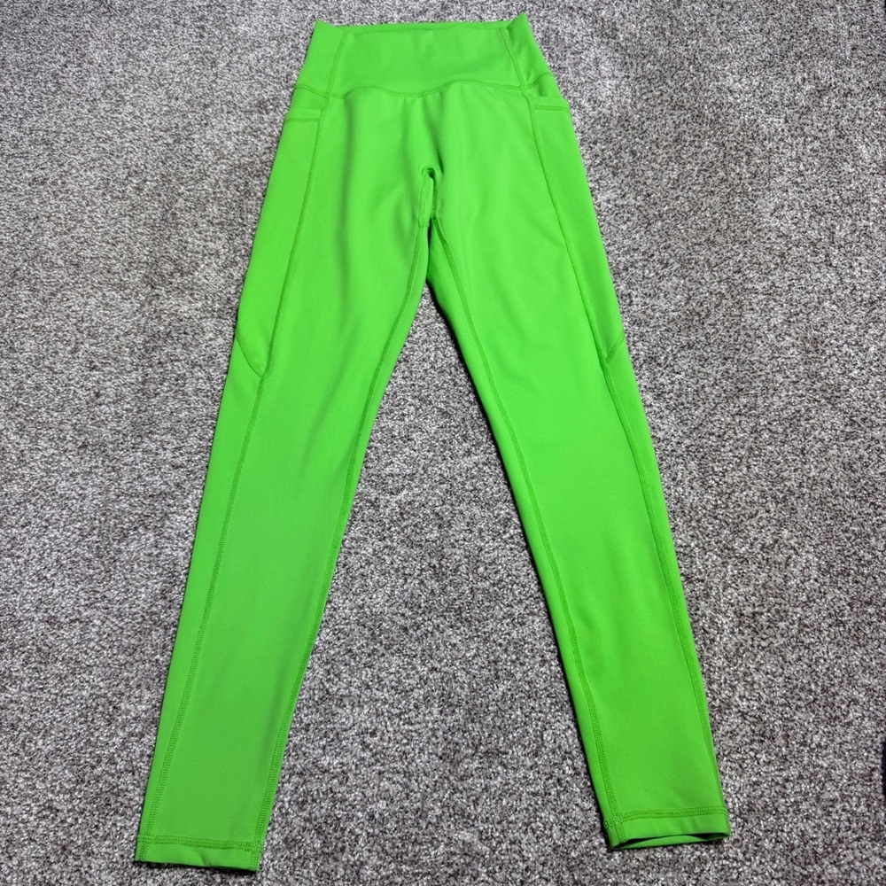BuffBunny Women S Full Length Gym Legging Neon Green Compression Lift Pockets